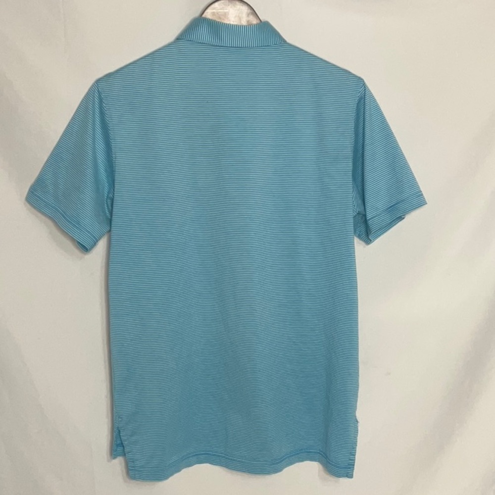 Peter Millar Blue Striped Polo Shirt 100% Cotton - Picture 5 of 9